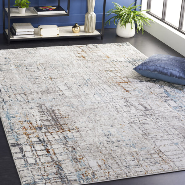 Safavieh Meadow Luxurious Abstract Area Rug In Light Grey And Gold - Modern Elegance For Any Room Grey ,Blue 45% Polyproylene,40% Jute,15% Polyester Mdw550k-5