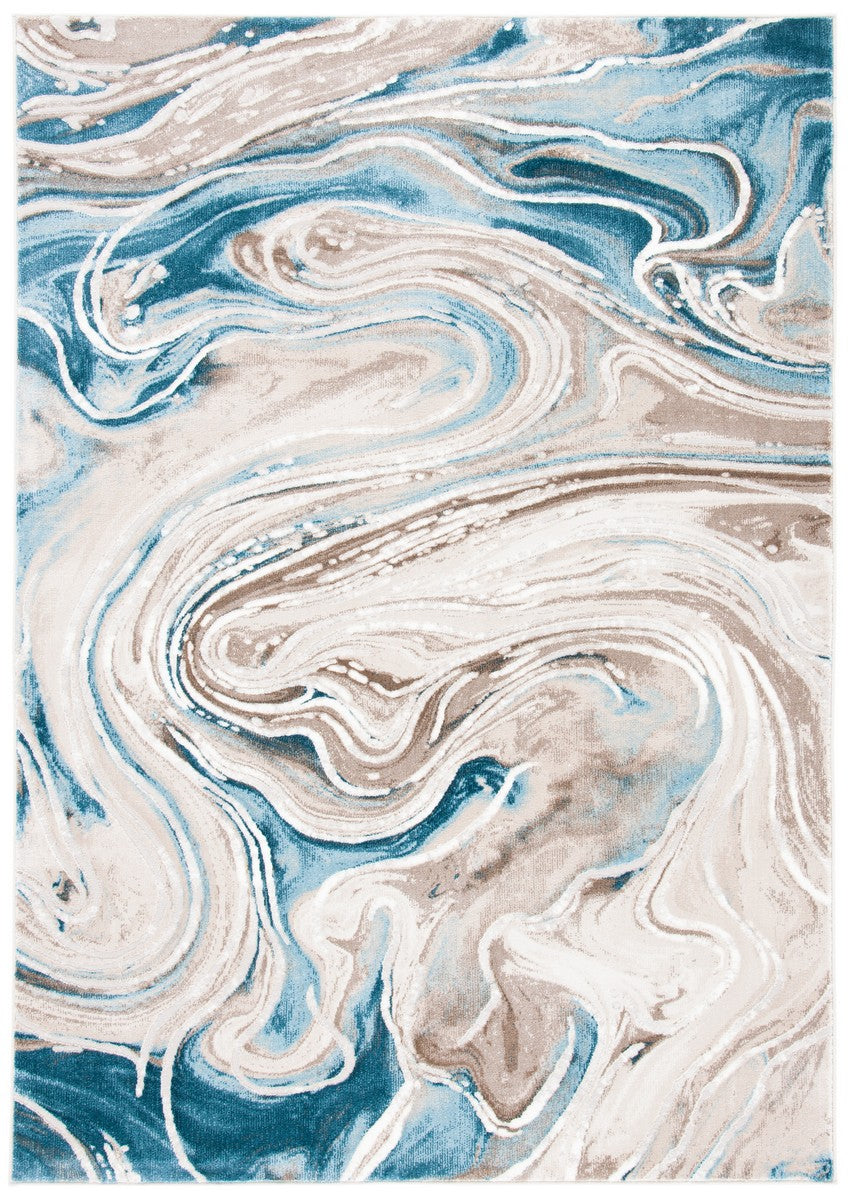 Safavieh Meadow 553 Power Loomed 75% Polypropylene, 15% Polyester, 40% Jute Rug Beige / Blue MDW553B-221