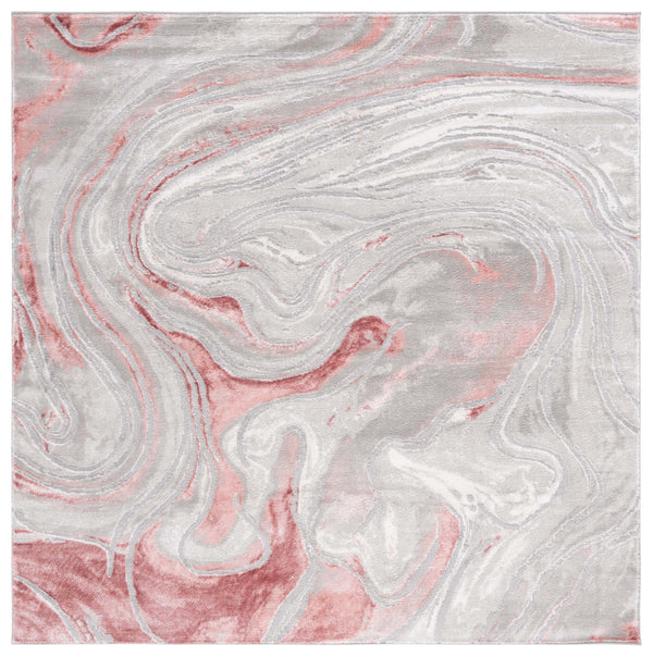 Safavieh Meadow Modern Area Rug With Elegant Marble Pattern - Soft Touch, Durable, Eco-friendly Design Light Grey ,Pink 45% Polypropylene,15% Polyester,40% Jute Mdw553g-8