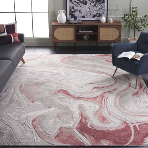 Safavieh Meadow Modern Area Rug With Elegant Marble Pattern - Soft Touch, Durable, Eco-friendly Design Light Grey ,Pink 45% Polypropylene,15% Polyester,40% Jute Mdw553g-8