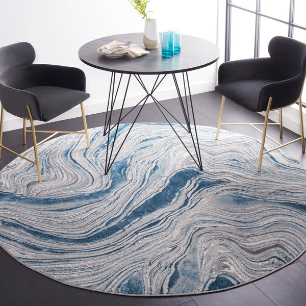 Safavieh Meadow Exquisite Area Rug - Modern Abstract Design In Serene Blue And Grey Hues For Timeless Comfort Blue ,Grey 45% Polyproylene,40% Jute,15% Polyester Mdw564n-10