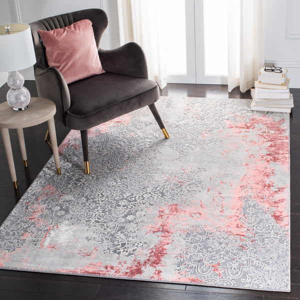 Safavieh Meadow 573 Power Loomed  Rug Light Grey / Pink MDW573G-1115