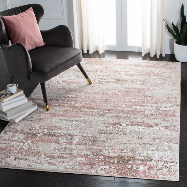 Safavieh Meadow 585 Power Loomed Modern Rug Beige / Pink 10' x 10' Square