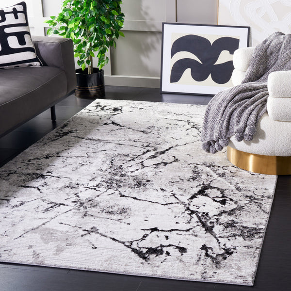 Safavieh Meadow Abstract Pattern Area Rug - Elegant Grey And Black Design For Modern Home Décor Grey ,Black 45% Polyproylene,40% Jute,15% Polyester Mdw597f-7sq