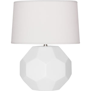 Robert Abbey Matte Daisy Franklin Table Lamp Matte Daisy Glazed Ceramic Oyster Linen Shade