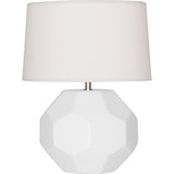 Robert Abbey Matte Daisy Franklin Accent Lamp Matte Daisy Glazed Ceramic Oyster Linen Shade