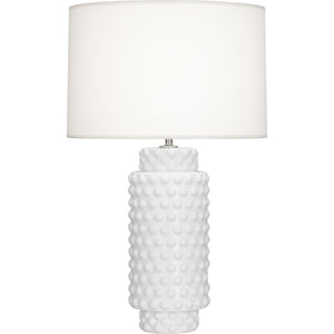 Robert Abbey Matte Daisy Dolly Table Lamp Matte Daisy Glazed Textured Ceramic Fondine Fabric Shade