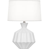 Robert Abbey Matte Daisy Orion Accent Lamp Matte Daisy Glazed Ceramic Oyster Linen Shade With Self Fabric Top Diffuser