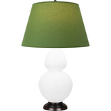 Robert Abbey Matte Daisy Double Gourd Table Lamp Matte DaisyGlazed Ceramic with Deep Patina Bronze Finished Accents Tea Green W/ Taupe Lining Fabric Shade