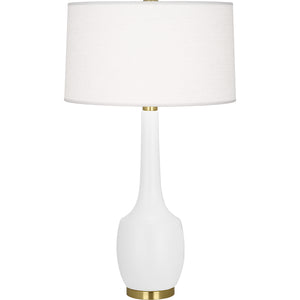 Robert Abbey Matte Daisy Delilah Table Lamp Matte Daisy Glazed Ceramic Oyster Linen Shade With Self-Fabric Top And Bottom Diffuser