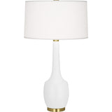 Robert Abbey Matte Daisy Delilah Table Lamp Matte Daisy Glazed Ceramic Oyster Linen Shade With Self-Fabric Top And Bottom Diffuser