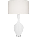 Robert Abbey Matte Daisy Audrey Table Lamp Matte Daisy Glazed Ceramic Fondine Fabric Shade