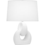 Robert Abbey Matte Daisy Fusion Table Lamp Matte Daisy Glazed Ceramic with Polished Nickel Accents Oval Oyster Linen Shade