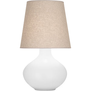 Robert Abbey Matte Daisy June Table Lamp Matte Daisy Glazed Ceramic Buff Linen Shade