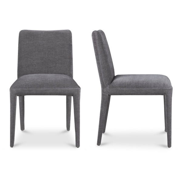 Moe's Home Calla Dining Chair Set Of 2 - Elegant Upholstered Design With Sturdy Ash Wood Frame For Dining Spaces Grey Upholstery, 100% Polyester,Ash Wood Frame Me-1062-25