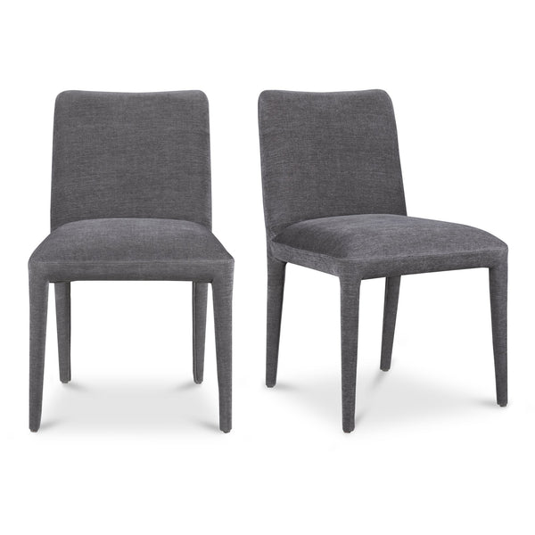 Moe's Home Calla Dining Chair Set Of 2 - Elegant Upholstered Design With Sturdy Ash Wood Frame For Dining Spaces Grey Upholstery, 100% Polyester,Ash Wood Frame Me-1062-25
