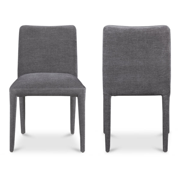 Moe's Home Calla Dining Chair Set Of 2 - Elegant Upholstered Design With Sturdy Ash Wood Frame For Dining Spaces Grey Upholstery, 100% Polyester,Ash Wood Frame Me-1062-25