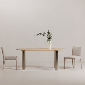 Moe's Home Calla Dining Chair Set Of 2 - Elegant Upholstered Design With Sturdy Ash Wood Frame For Dining Spaces Grey Upholstery, 100% Polyester,Ash Wood Frame Me-1062-29