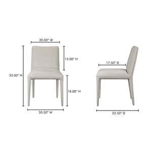 Moe's Home Calla Dining Chair Set Of 2 - Elegant Upholstered Design With Sturdy Ash Wood Frame For Dining Spaces Grey Upholstery, 100% Polyester,Ash Wood Frame Me-1062-29