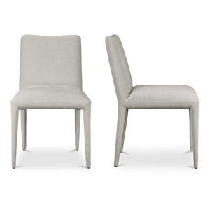 Moe's Home Calla Dining Chair Set Of 2 - Elegant Upholstered Design With Sturdy Ash Wood Frame For Dining Spaces Grey Upholstery, 100% Polyester,Ash Wood Frame Me-1062-29