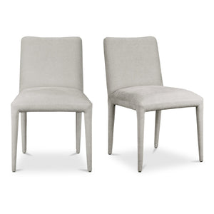 Moe's Home Calla Dining Chair Set Of 2 - Elegant Upholstered Design With Sturdy Ash Wood Frame For Dining Spaces Grey Upholstery, 100% Polyester,Ash Wood Frame Me-1062-29