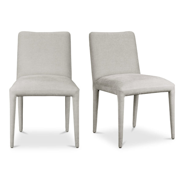 Moe's Home Calla Dining Chair Set Of 2 - Elegant Upholstered Design With Sturdy Ash Wood Frame For Dining Spaces Grey Upholstery, 100% Polyester,Ash Wood Frame Me-1062-29