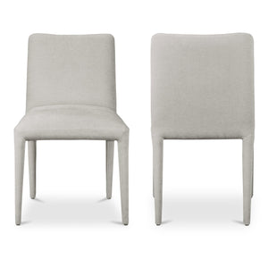 Moe's Home Calla Dining Chair Set Of 2 - Elegant Upholstered Design With Sturdy Ash Wood Frame For Dining Spaces Grey Upholstery, 100% Polyester,Ash Wood Frame Me-1062-29