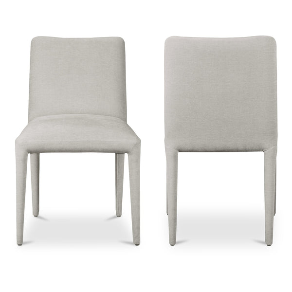 Moe's Home Calla Dining Chair Set Of 2 - Elegant Upholstered Design With Sturdy Ash Wood Frame For Dining Spaces Grey Upholstery, 100% Polyester,Ash Wood Frame Me-1062-29