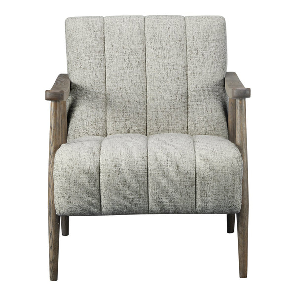 Moe's Home Aster Accent Chair - Mid-century Charm With Solid Oak Frame And Textured Upholstery For Any Space Beige Upholstery, 93% Polyester,7% Acrylic,Solid Oak Frame Me-1064-34