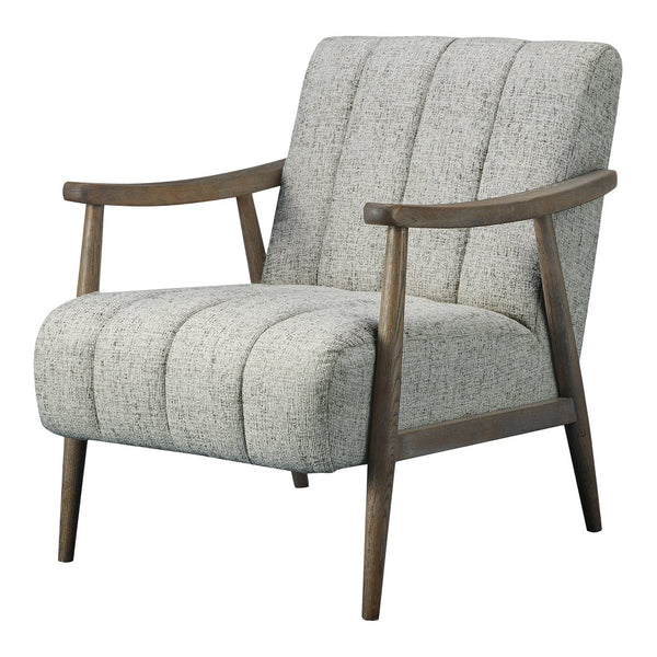 Moe's Home Aster Accent Chair - Mid-century Charm With Solid Oak Frame And Textured Upholstery For Any Space Beige Upholstery, 93% Polyester,7% Acrylic,Solid Oak Frame Me-1064-34