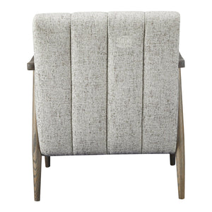 Moe's Home Aster Accent Chair - Mid-century Charm With Solid Oak Frame And Textured Upholstery For Any Space Beige Upholstery, 93% Polyester,7% Acrylic,Solid Oak Frame Me-1064-34