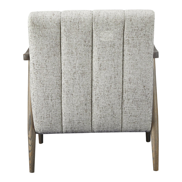 Moe's Home Aster Accent Chair - Mid-century Charm With Solid Oak Frame And Textured Upholstery For Any Space Beige Upholstery, 93% Polyester,7% Acrylic,Solid Oak Frame Me-1064-34