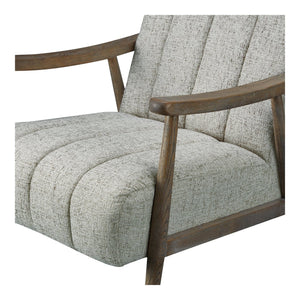 Moe's Home Aster Accent Chair - Mid-century Charm With Solid Oak Frame And Textured Upholstery For Any Space Beige Upholstery, 93% Polyester,7% Acrylic,Solid Oak Frame Me-1064-34