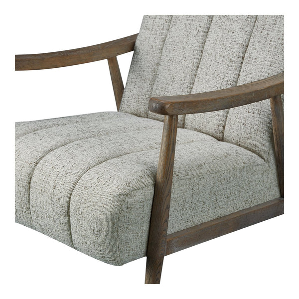 Moe's Home Aster Accent Chair - Mid-century Charm With Solid Oak Frame And Textured Upholstery For Any Space Beige Upholstery, 93% Polyester,7% Acrylic,Solid Oak Frame Me-1064-34