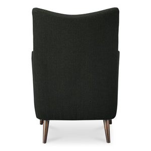 Moe's Home Fisher Armchair: Timeless Wool Blend Design With Soft Herringbone Pattern For Ultimate Comfort Green Upholstery, 50% Wool 50% Polyester,Solid Rubber Wood Legs Me-1066-27