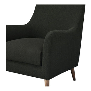 Moe's Home Fisher Armchair: Timeless Wool Blend Design With Soft Herringbone Pattern For Ultimate Comfort Green Upholstery, 50% Wool 50% Polyester,Solid Rubber Wood Legs Me-1066-27
