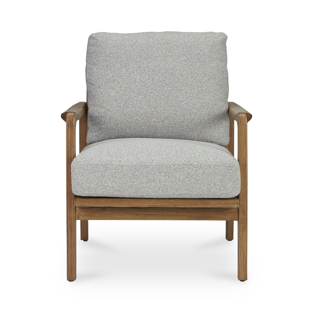 Moe's Home Fearne Accent Chair - Timeless Mid-century Design With Solid Oak Frame And Soft Touch Upholstery Brown Upholstery, 75% Cotton,25% Polyester,Solid Oak Frame Me-1067-14