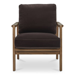 Moe's Home Fearne Accent Chair - Timeless Mid-century Design With Solid Oak Frame And Soft-touch Upholstery Brown Upholstery, 100% Polyester,Solid Oak Frame Me-1067-20