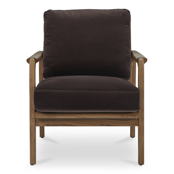 Moe's Home Fearne Accent Chair - Timeless Mid-century Design With Solid Oak Frame And Soft-touch Upholstery Brown Upholstery, 100% Polyester,Solid Oak Frame Me-1067-20