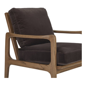 Moe's Home Fearne Accent Chair - Timeless Mid-century Design With Solid Oak Frame And Soft-touch Upholstery Brown Upholstery, 100% Polyester,Solid Oak Frame Me-1067-20