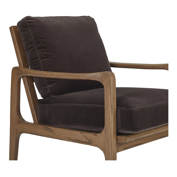 Moe's Home Fearne Accent Chair - Timeless Mid-century Design With Solid Oak Frame And Soft-touch Upholstery Brown Upholstery, 100% Polyester,Solid Oak Frame Me-1067-20