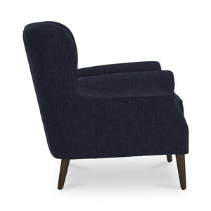 Moe's Home Harriet Accent Chair - Timeless Transitional Design With Rolled Arms And Luxurious Upholstery Comfort Blue Upholstery, 100% Polyester,Solid Rubber Wood Legs Me-1068-19