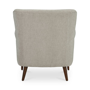 Moe's Home Harriet Accent Chair - Timeless Transitional Design With Rolled Arms And Luxurious Upholstery Comfort Beige Upholstery, 100% Polyester,Solid Rubber Wood Legs Me-1068-34