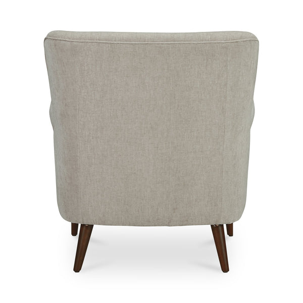 Moe's Home Harriet Accent Chair - Timeless Transitional Design With Rolled Arms And Luxurious Upholstery Comfort Beige Upholstery, 100% Polyester,Solid Rubber Wood Legs Me-1068-34