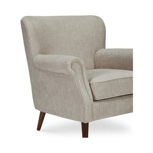 Moe's Home Harriet Accent Chair - Timeless Transitional Design With Rolled Arms And Luxurious Upholstery Comfort Beige Upholstery, 100% Polyester,Solid Rubber Wood Legs Me-1068-34