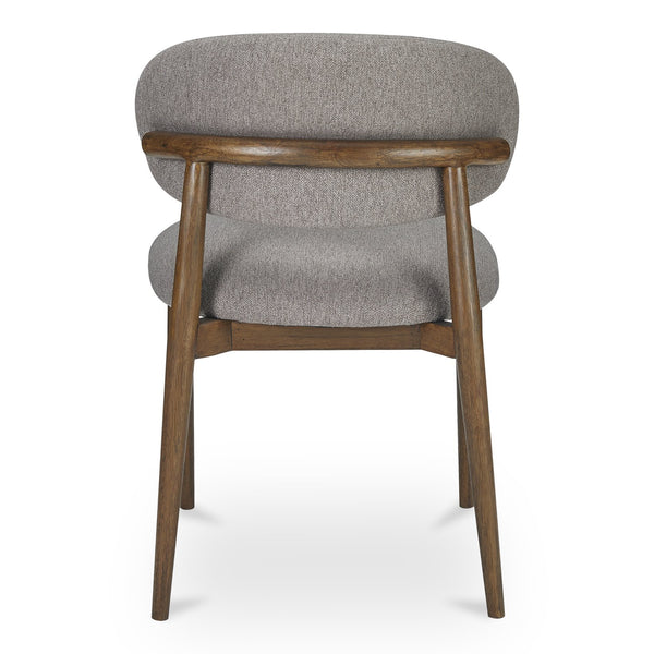 Moe's Home Ellie Dining Chair - Elegant Winged Backrest With Easy-clean Upholstery & Sturdy Rubberwood Frame Brown Upholstery, 100% Polyester,Rubber Wood Frame Me-1069-21