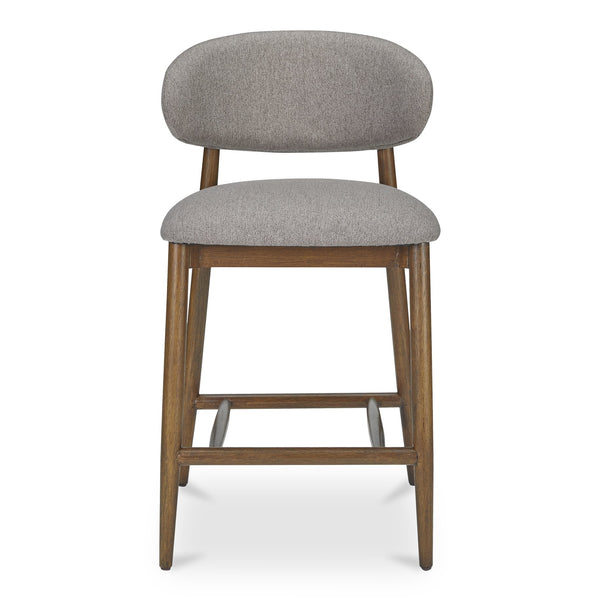 Moe's Home Ellie Counter Stool - Elegant Winged Backrest With Easy-clean Fabric And Sturdy Rubberwood Frame Brown Upholstery, 100% Polyester,Rubber Wood Frame Me-1070-21