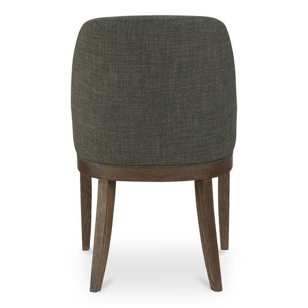 Moe's Home Edward Dining Chair - Elegant Solid Oak Frame With Comfortable Performance Fabric For Modern Dining Spaces Green Upholstery, 100% Polyester,Solid Oak Frame Me-1071-27