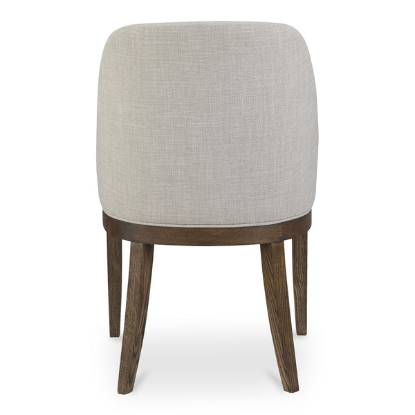 Moe's Home Edward Dining Chair - Rustic Solid Oak Frame With Comfortable Performance Fabric For Elegant Dining Beige Upholstery, 100% Polyester,Solid Oak Frame Me-1071-34