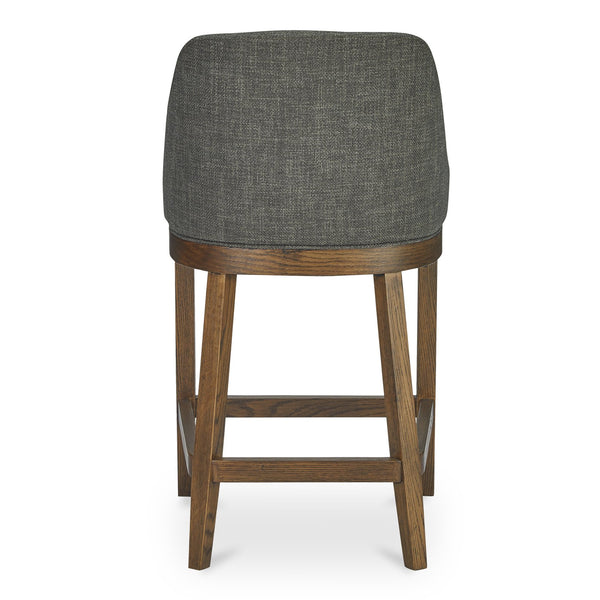 Moe's Home Edward Counter Stool - Elegant Comfort With Stain-resistant Fabric And Solid Oak Frame For Home Décor Green Upholstery, 100% Polyester,Solid Oak Frame Me-1072-27